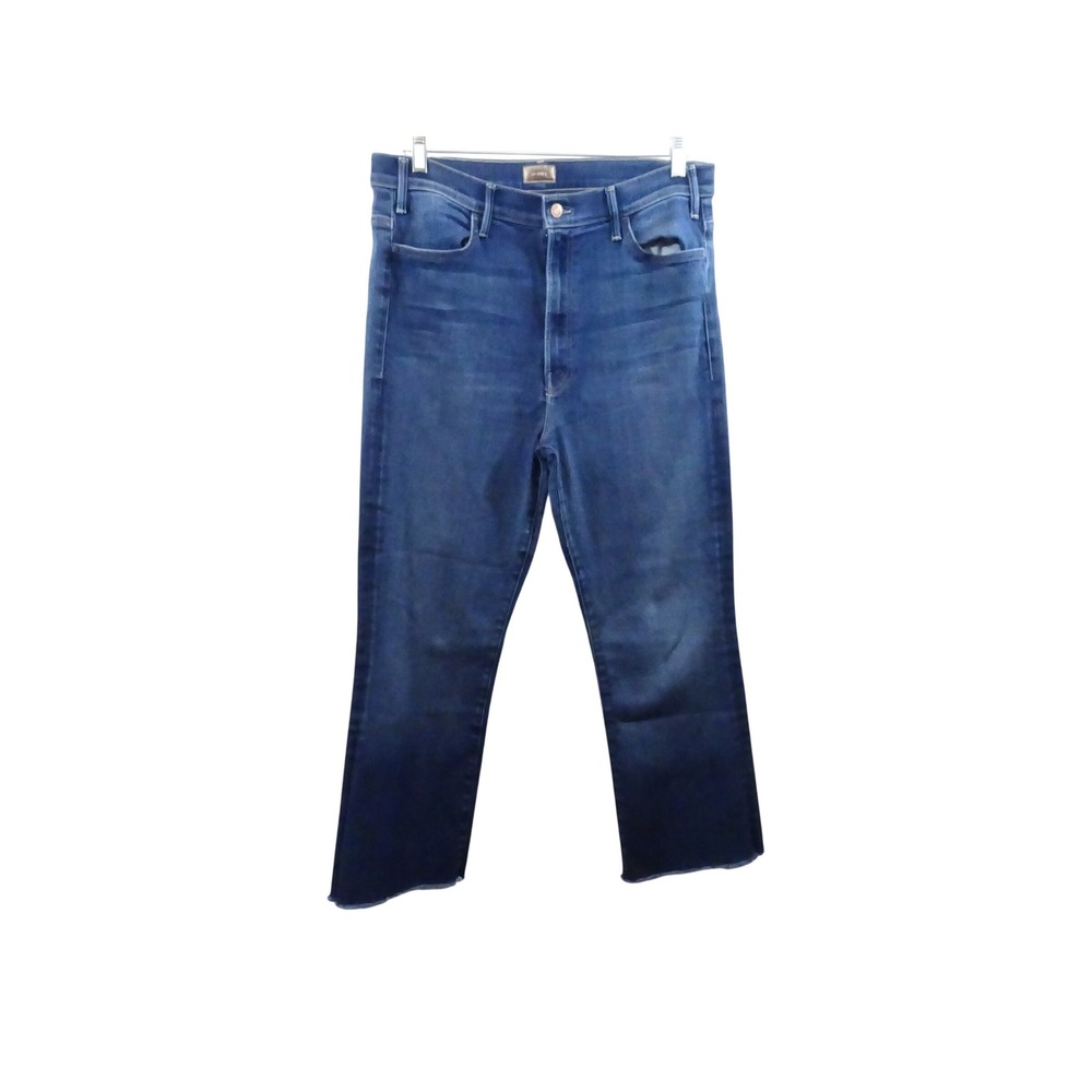 Mother Hustler Ankle Fray High Waisted Straight Leg Frayed Hem Jeans Size 34